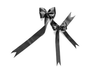 Black bows on white background