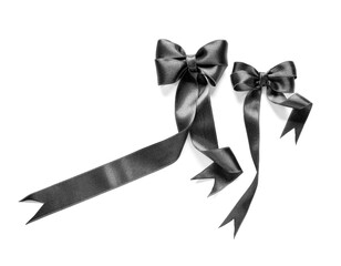 Black bows on white background