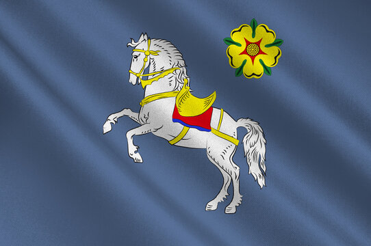 Flag of Ostrava in Moravian-Silesian Region of Czech Republic