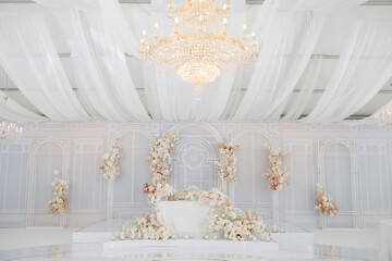 Beautifully decorated table for brides. A place to celebrate