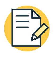 Pencil and Paper Vector Icon