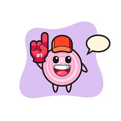 onion rings illustration cartoon with number 1 fans glove