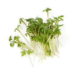 Fresh Watercress isolated on white background