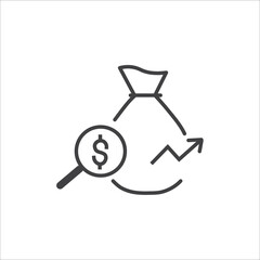 Simple financial analysis related line vector icon Includes icons such as Gainers and Losers, Portfolio Analysis, Financial Reports, and more.