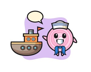 Character mascot of onion rings as a sailor man