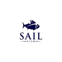Sail Fish Logo Design Vector