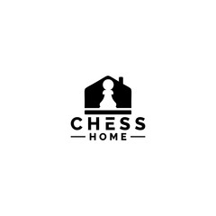 Chess Home Logo Design Vector