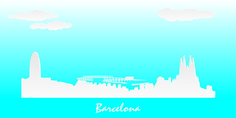 barcelona city skyline vector illistration
