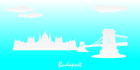 budapest city skyline vector illistration