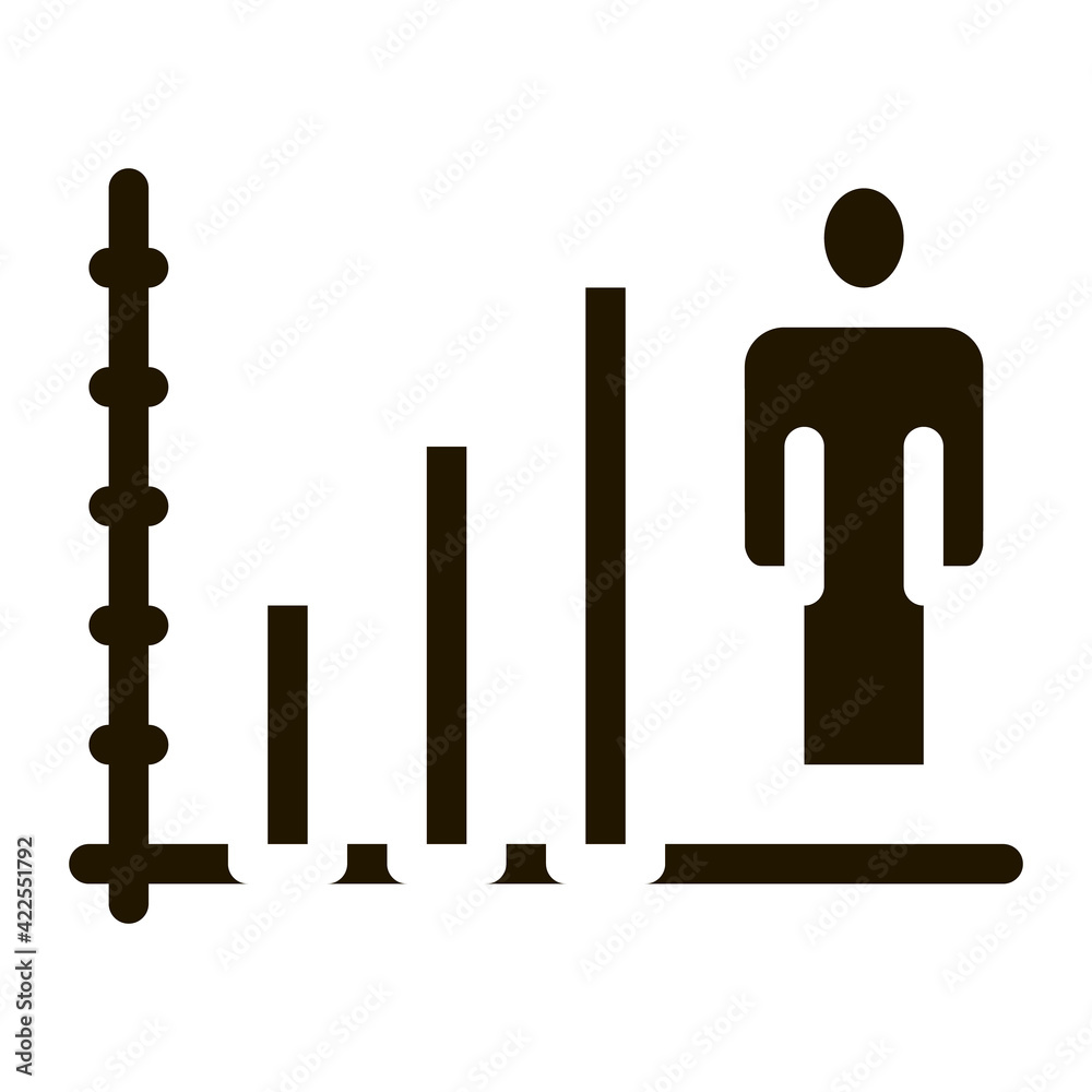 Sticker Man Rising Rates Icon Vector Glyph Illustration