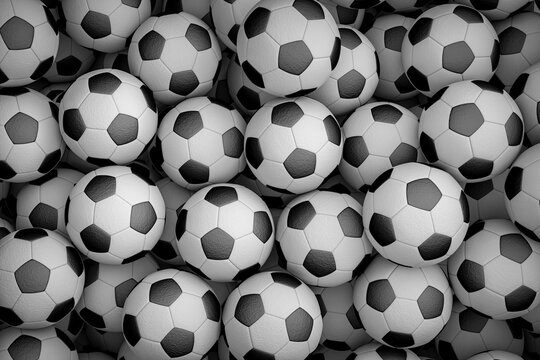 Background Composed Of Many Soccer Balls