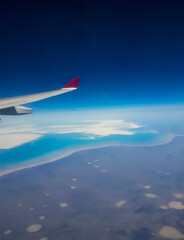 Fototapeta premium Flying on the earth and on the ice 
