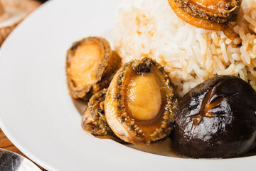 A delicious Abalone with rice