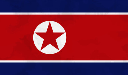 Naklejka premium Grunge North Korea flag. Vector background.