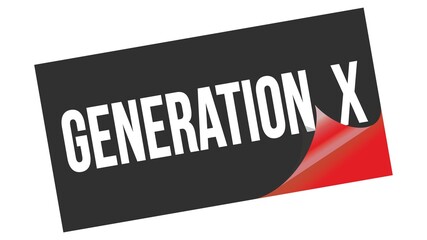 GENERATION  X text on black red sticker stamp.