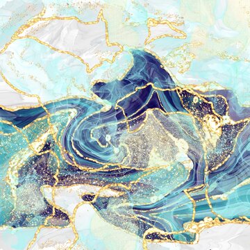 marbling abstract luxury composition Inkscapes. Watercolour landscape, texture, Alcohol ink, Fluid chaos, art, kintsugi style and liquid and watercolor gold blue turquoise
