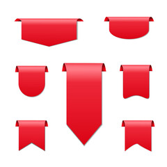 Collection of vector price tags. Isolated ribbons sale banners. Offers a new collection. Vector illustration.