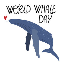 World Whale Day card with humpback whale