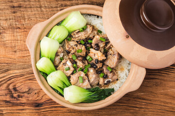 Cantonese style rice with Stewed rice with spareribs