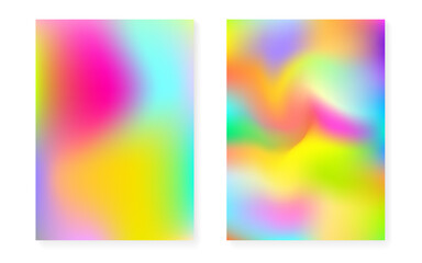 Hologram gradient background set with holographic cover.