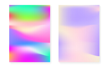 Fototapeta premium Hologram gradient background set with holographic cover.
