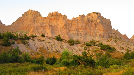 Fototapeta na wymiar Colors of the Badlands at Sunset, south Dakota