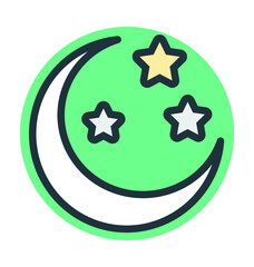 Obraz premium Night Vector Icon