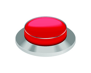 3d red shiny button isolated on a white background