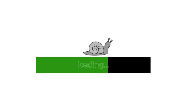 snail. loading data. screensaver. 4K video illustration. 