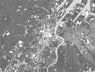 Obraz premium map of the city of Belfast, Northern Ireland, UK