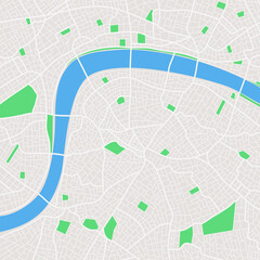 Fototapeta premium London map detailed. Flat vector illustration.