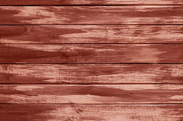 Texture wooden surface, old horizontal boards, red paint, blank template for advertising lettering, rough material.