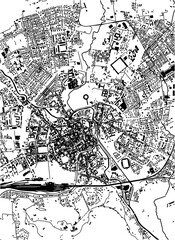 map of the city of Vicenza, Veneto, Italy
