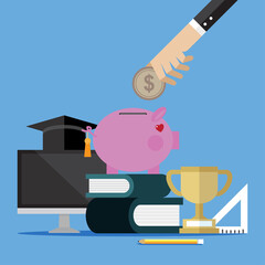 Naklejka premium Saving for investment education and scholarships