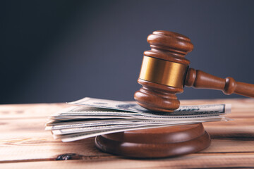 Hammer and money in court.