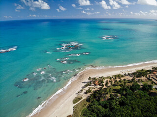 Fototapeta na wymiar view of the beach. Guaxuma Beach, MCZ, Alagoas, Brazil. 