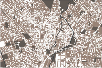 map of the city of Monza, Lombardy, Italy
