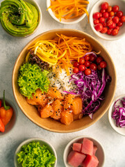 ensalada comida saludable, frutas, verduras