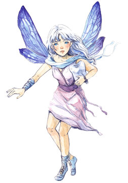 Watercolor illustration with a tooth Fairy