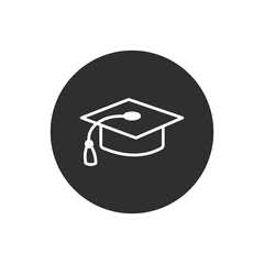 Education hat vector icon, graduation symbol in modern design style for web site.