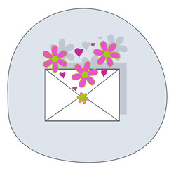 Envelope icon with flowers