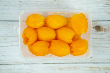 Thai plango fruit or marian plum was seeds removed