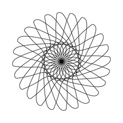 Abstract spirograph element isolated on a white background