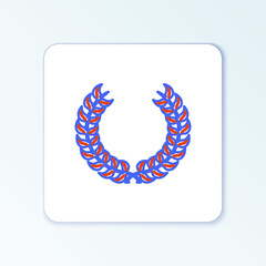 Line Laurel wreath icon isolated on white background. Triumph symbol. Colorful outline concept. Vector