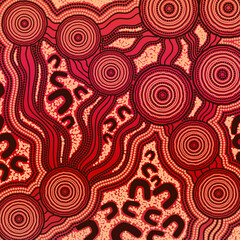 Aboriginal art background - connection concept