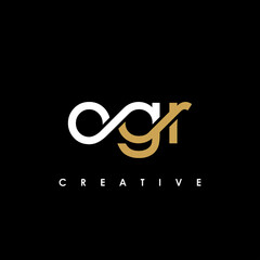 OGR Letter Initial Logo Design Template Vector Illustration - obrazy, fototapety, plakaty