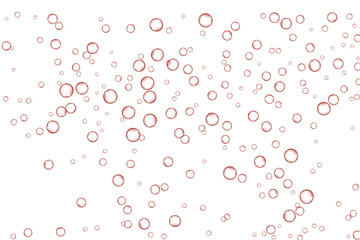 Red air Bubbles, oxygen, champagne crystal clear isolated on white background modern design. Vector illustration of EPS 10.