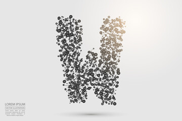 English letters abstract font consists 3d of triangles, lines, dots and connections. Vector illustration EPS 10.