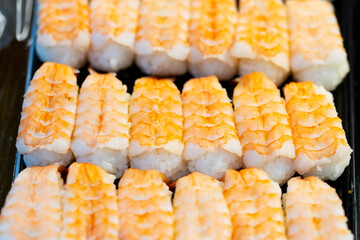 Suchi for sell in the supermarket, Suchi is Japanese national food popular throughout the world