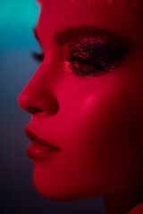 face in red light